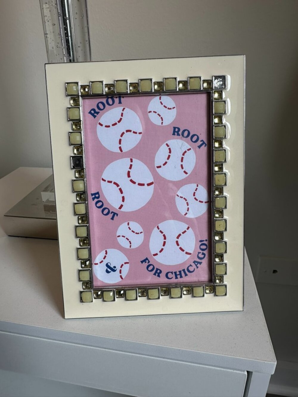 NEW Chicago Cubs Alice & Wonder - 4" x 6" Decorative White Picture Frame